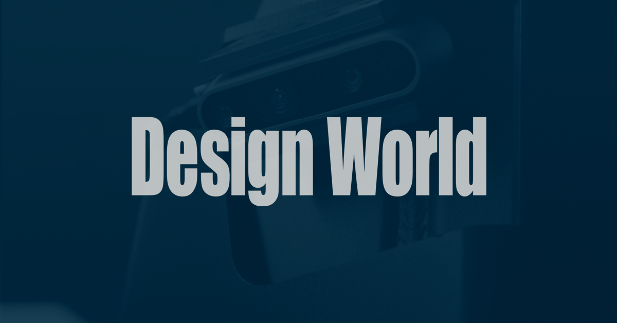 Design World logo on blue background
